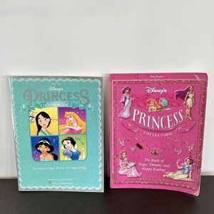 Set 2 Disney Princess Piano Books Collection 1 & 2 Easy Piano